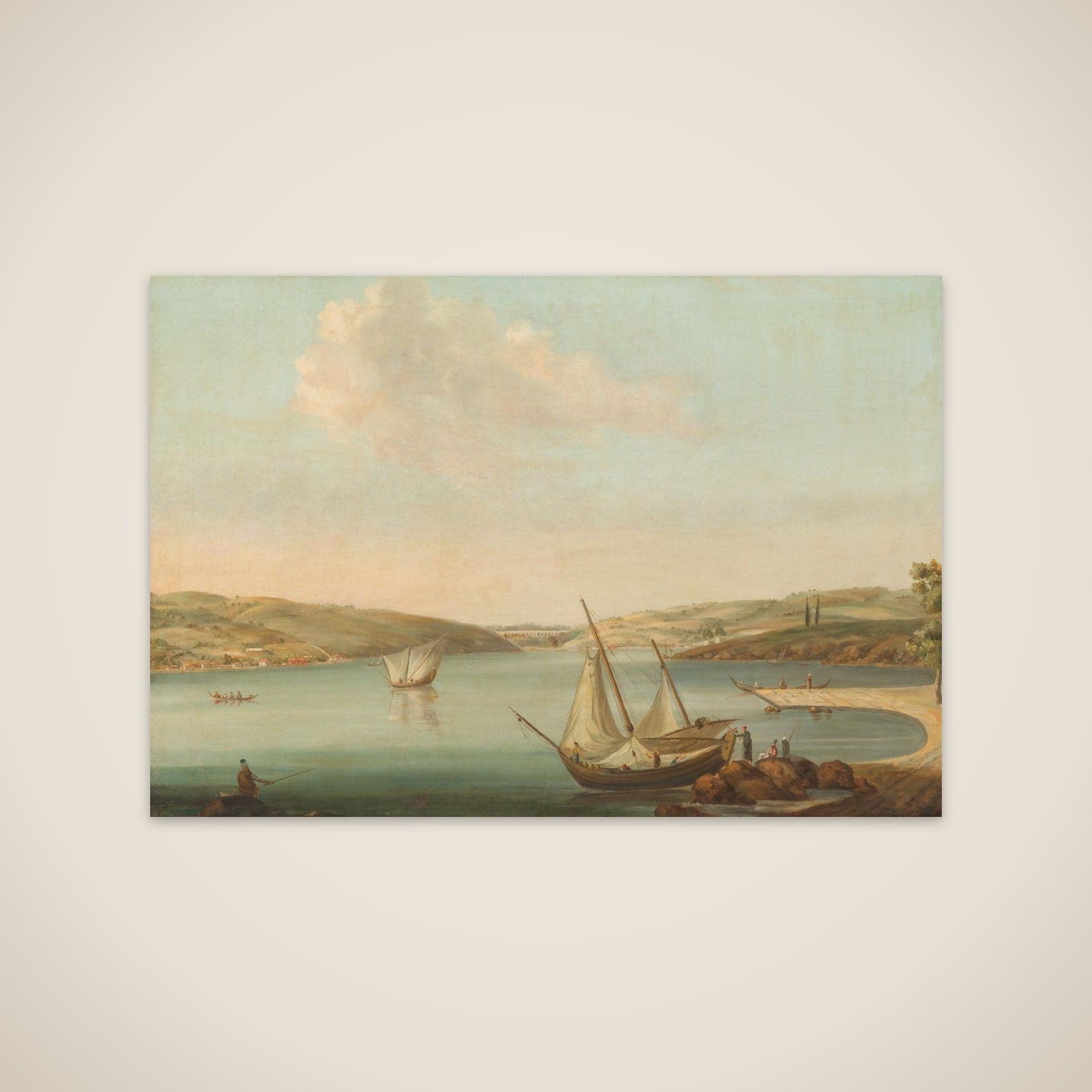 View of the Bosporus, taken from the Height of Beykoz to the northwest, with the Aqueduct of Justinian in the background unframed print
