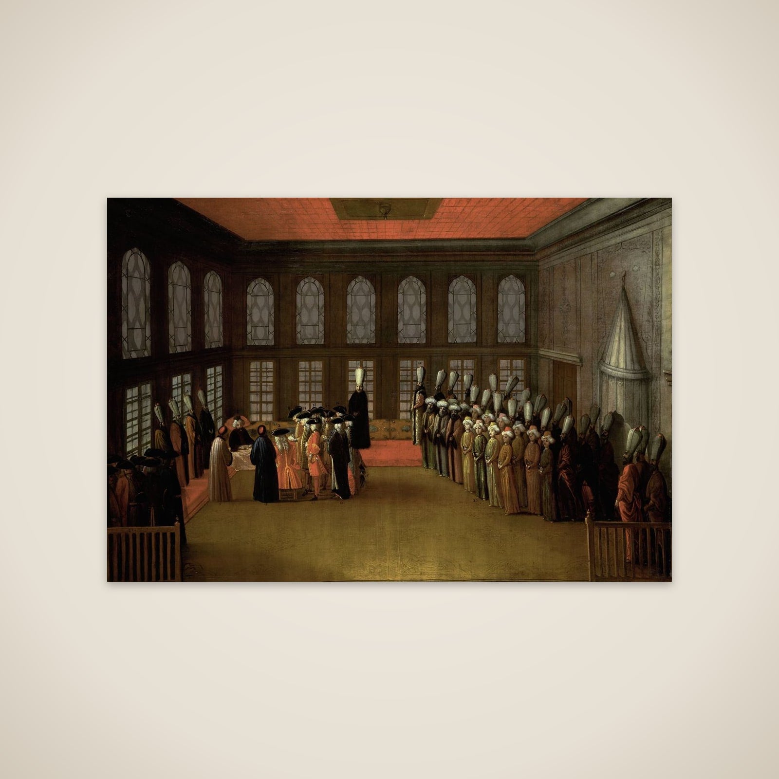 An Ambassador's Audience with the Grand Vizier in his Yali on the Bosporus (Ambassador Cornelis Calkoen, 12 August 1727) unframed print