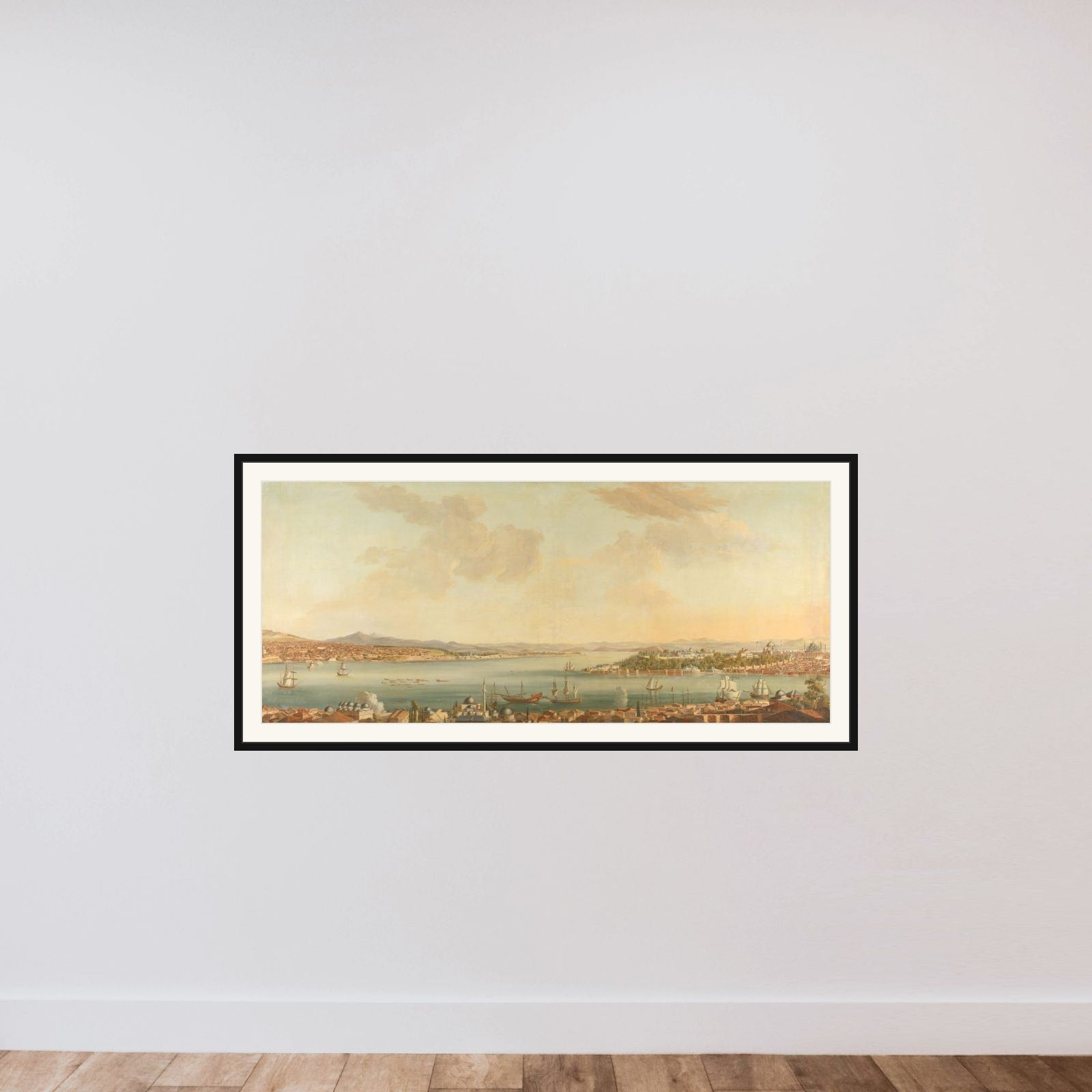 View of Constantinople (Istanbul) and the Seraglio from the Swedish Legation in Pera framed — shown to scale