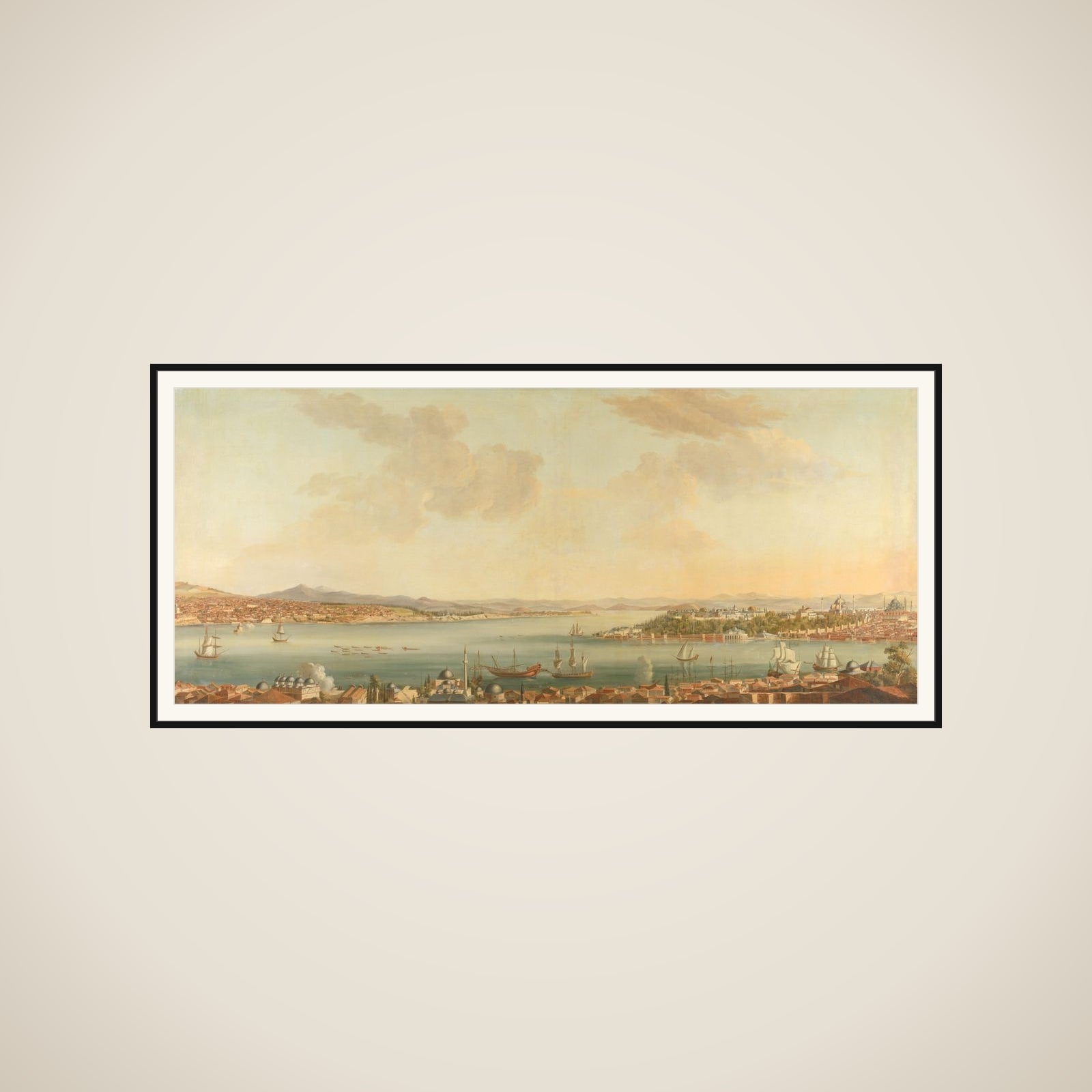 View of Constantinople (Istanbul) and the Seraglio from the Swedish Legation in Pera framed