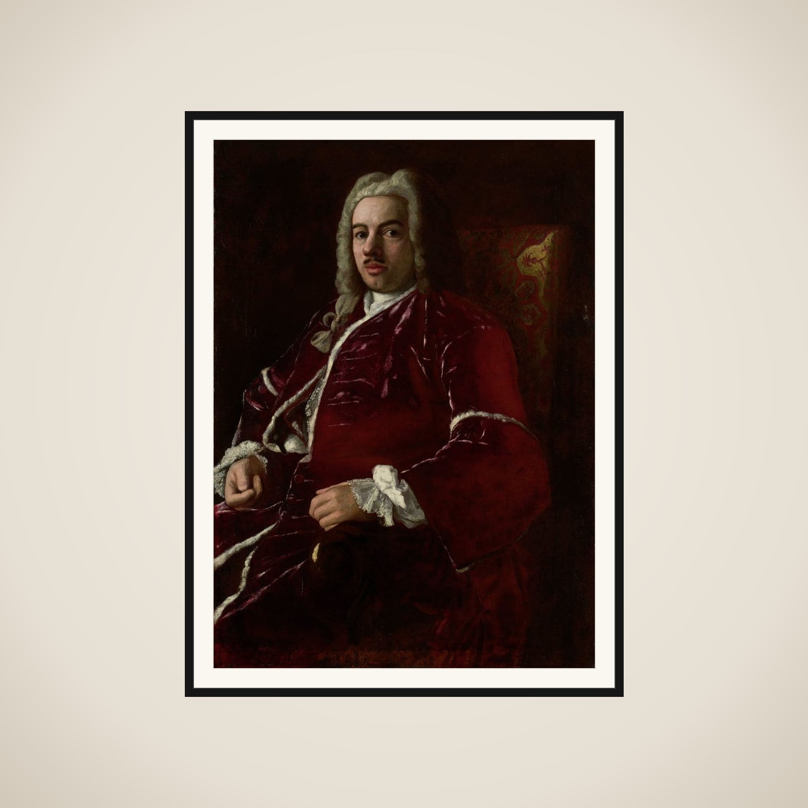 Portrait of Cornelis Calkoen (1696-1764). Ambassador to the Ottoman Empire in Constantinople (Istanbul) framed