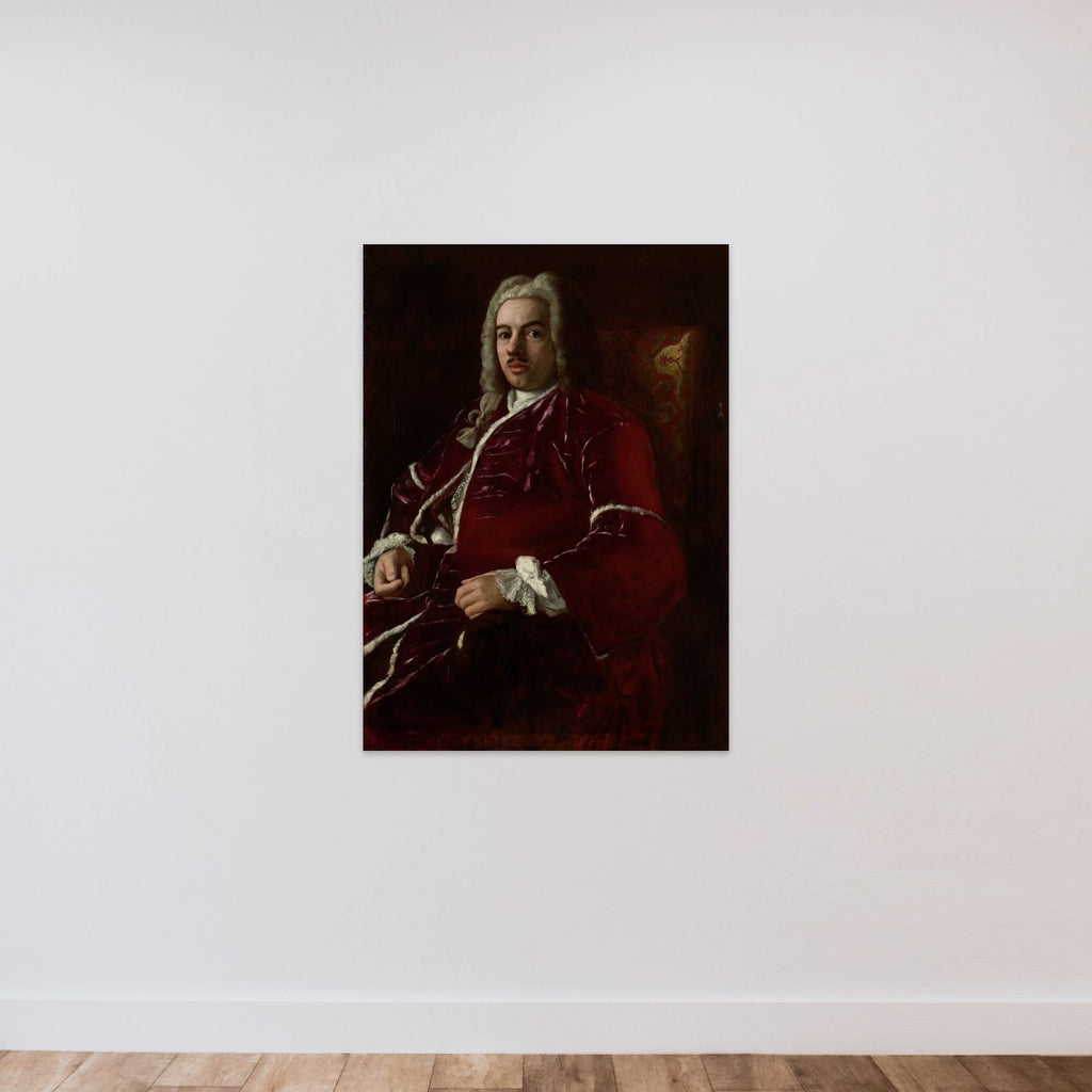Portrait of Cornelis Calkoen (1696-1764). Ambassador to the Ottoman Empire in Constantinople (Istanbul) unframed — shown to scale
