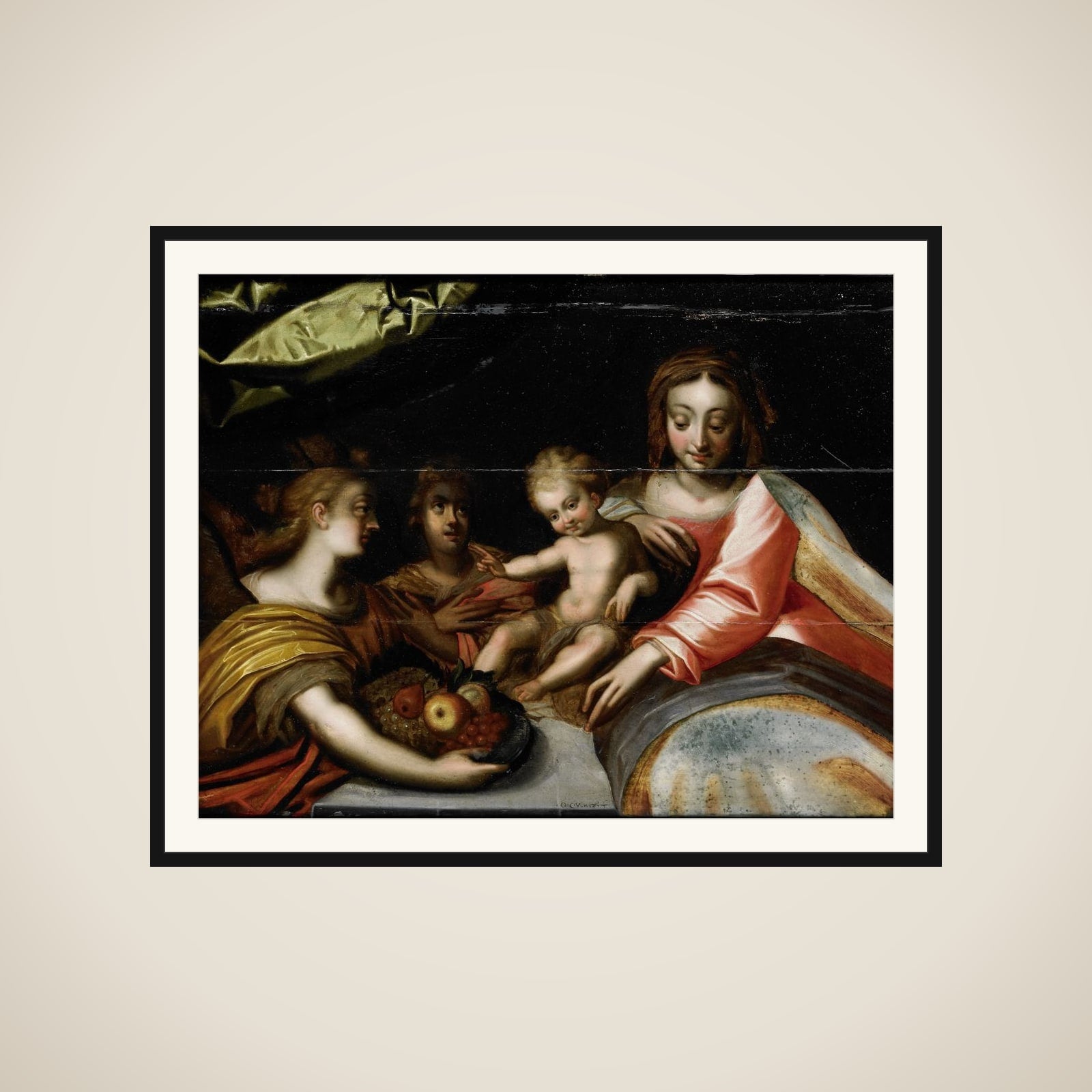 Heilige maagd met kind framed