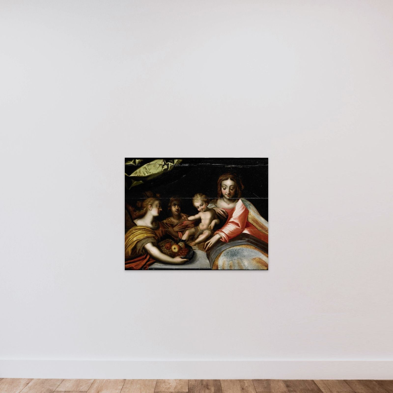 Heilige maagd met kind unframed — shown to scale