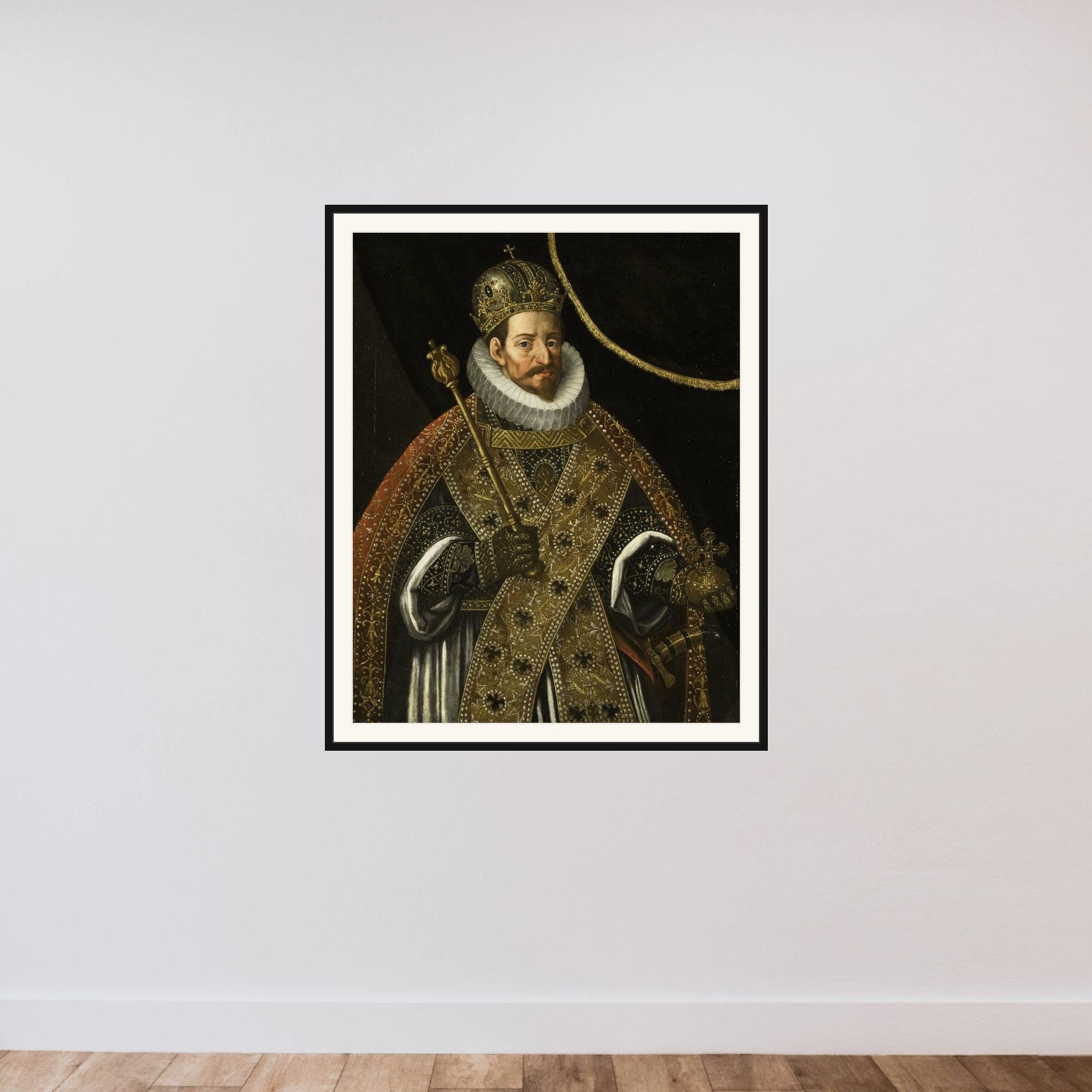 Matthias, Emperor of the Holy Roman Empire (1557-1619) framed — shown to scale