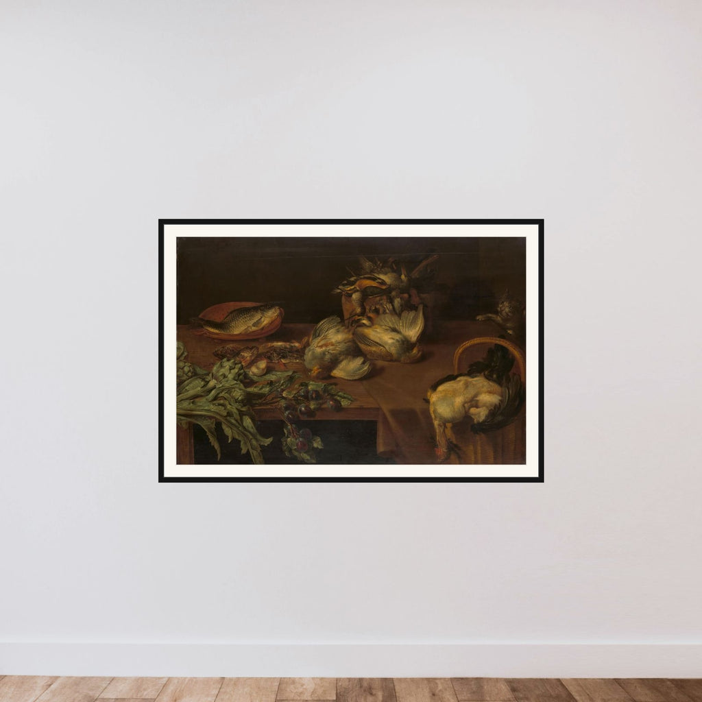 Still Life with Wild Fowl framed — shown to scale