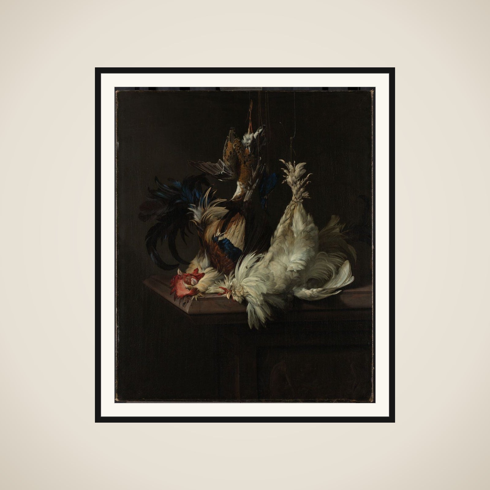 Still life with Poultry framed