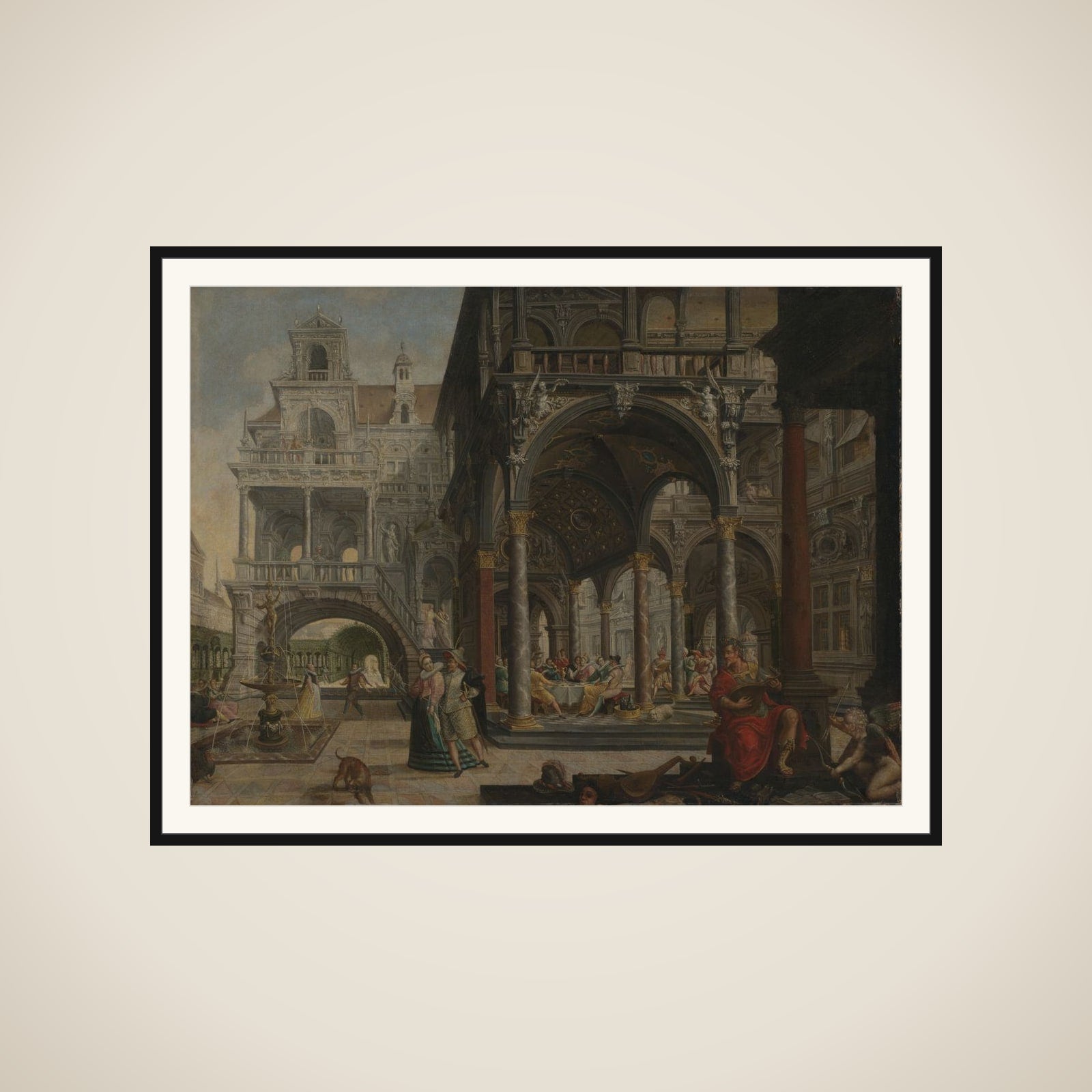 Imaginary Renaissance Palace framed