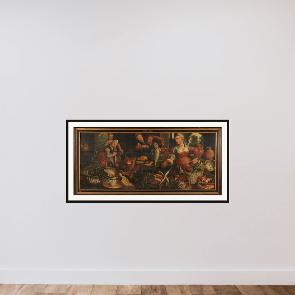Kitchen Scene framed — shown to scale