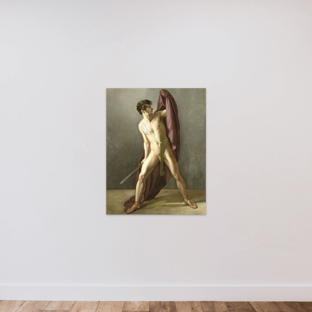 Warrior with Drawn Sword unframed — shown to scale