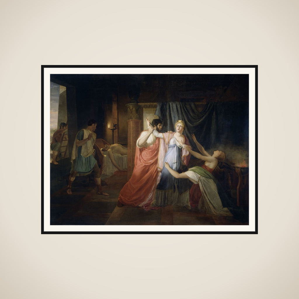 Proculeius Preventing Cleopatra from Stabbing herself framed