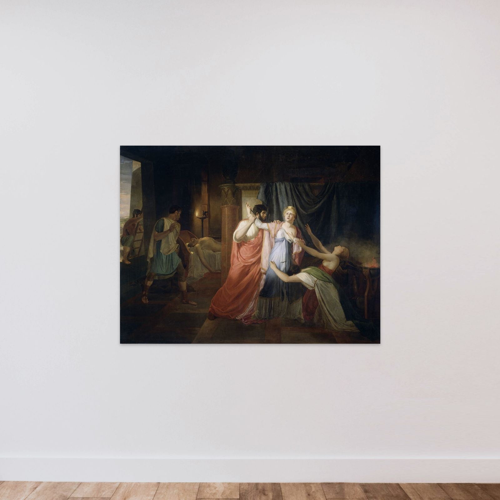 Proculeius Preventing Cleopatra from Stabbing herself unframed — shown to scale