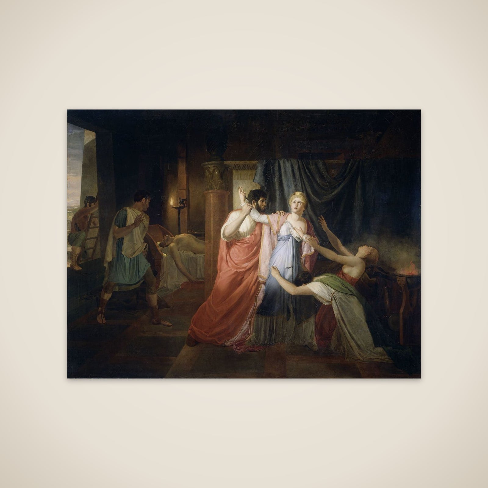 Proculeius Preventing Cleopatra from Stabbing herself unframed print