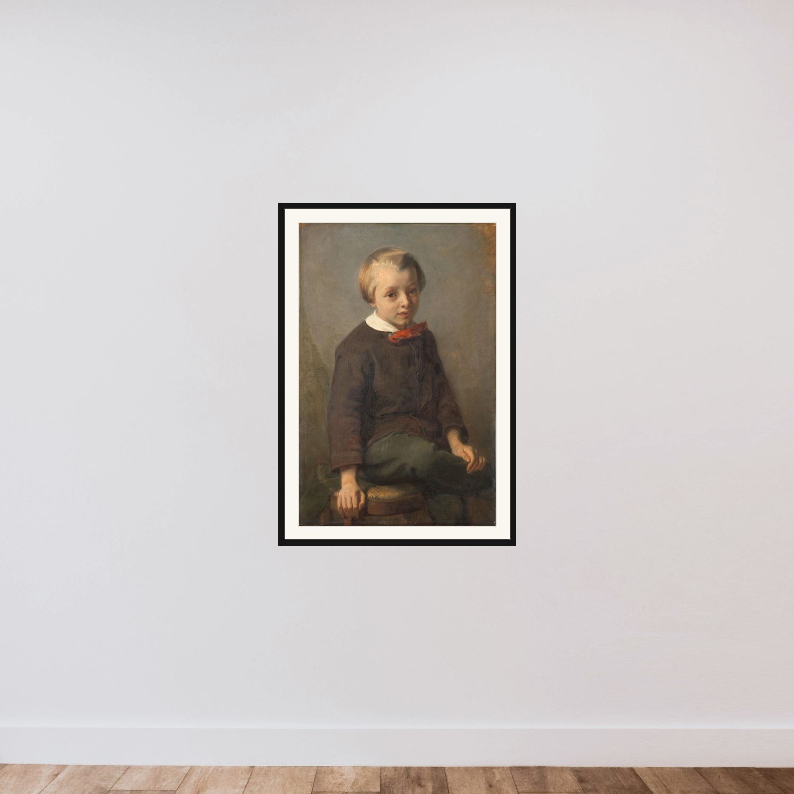 Portrait of a Boy framed — shown to scale