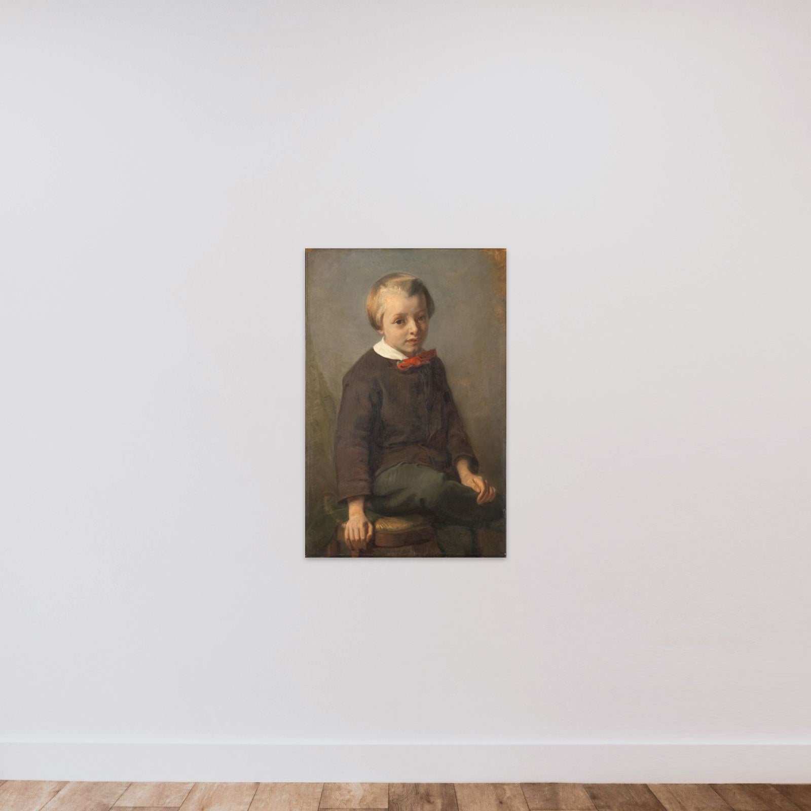 Portrait of a Boy unframed — shown to scale