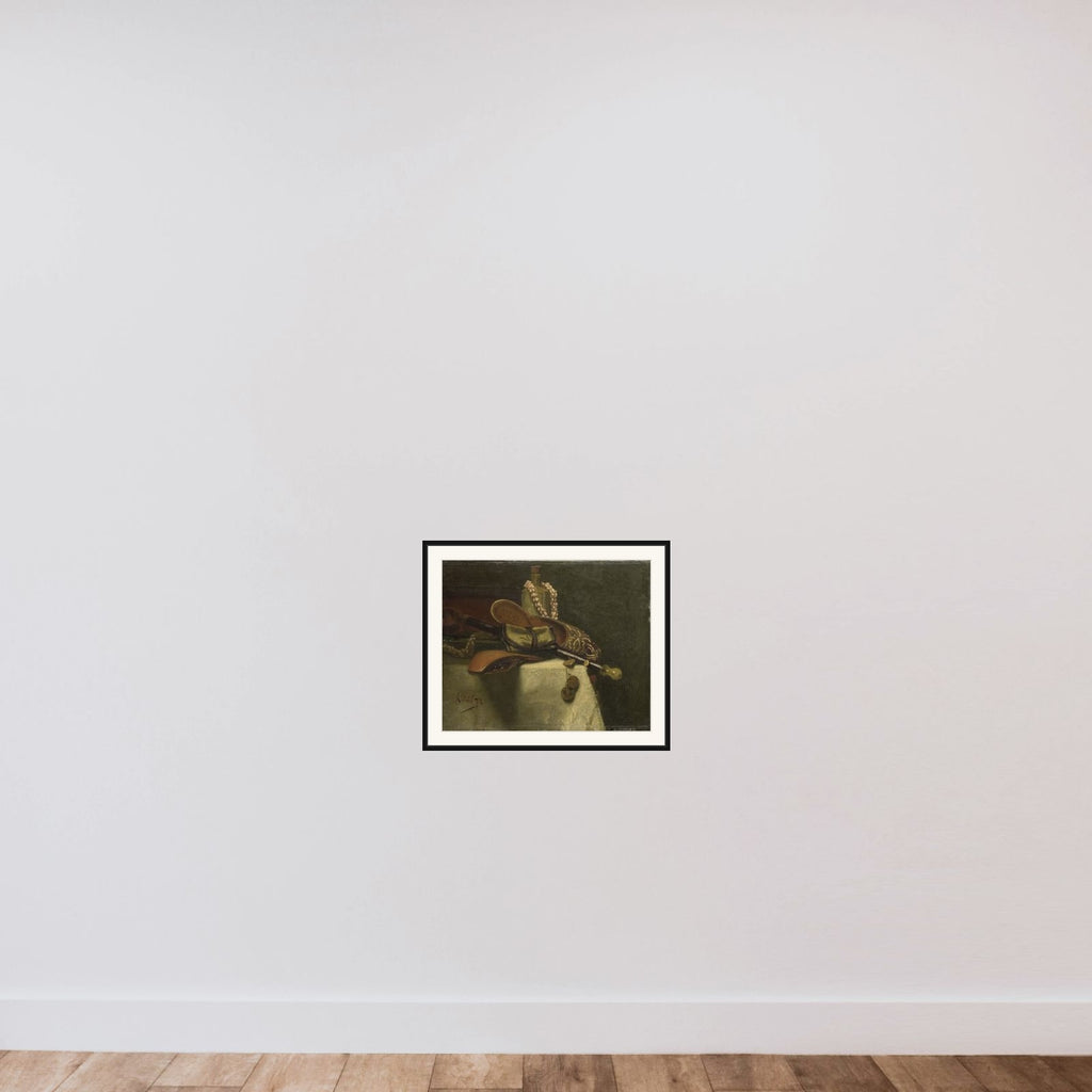 Still Life with Oriental Slippers framed — shown to scale