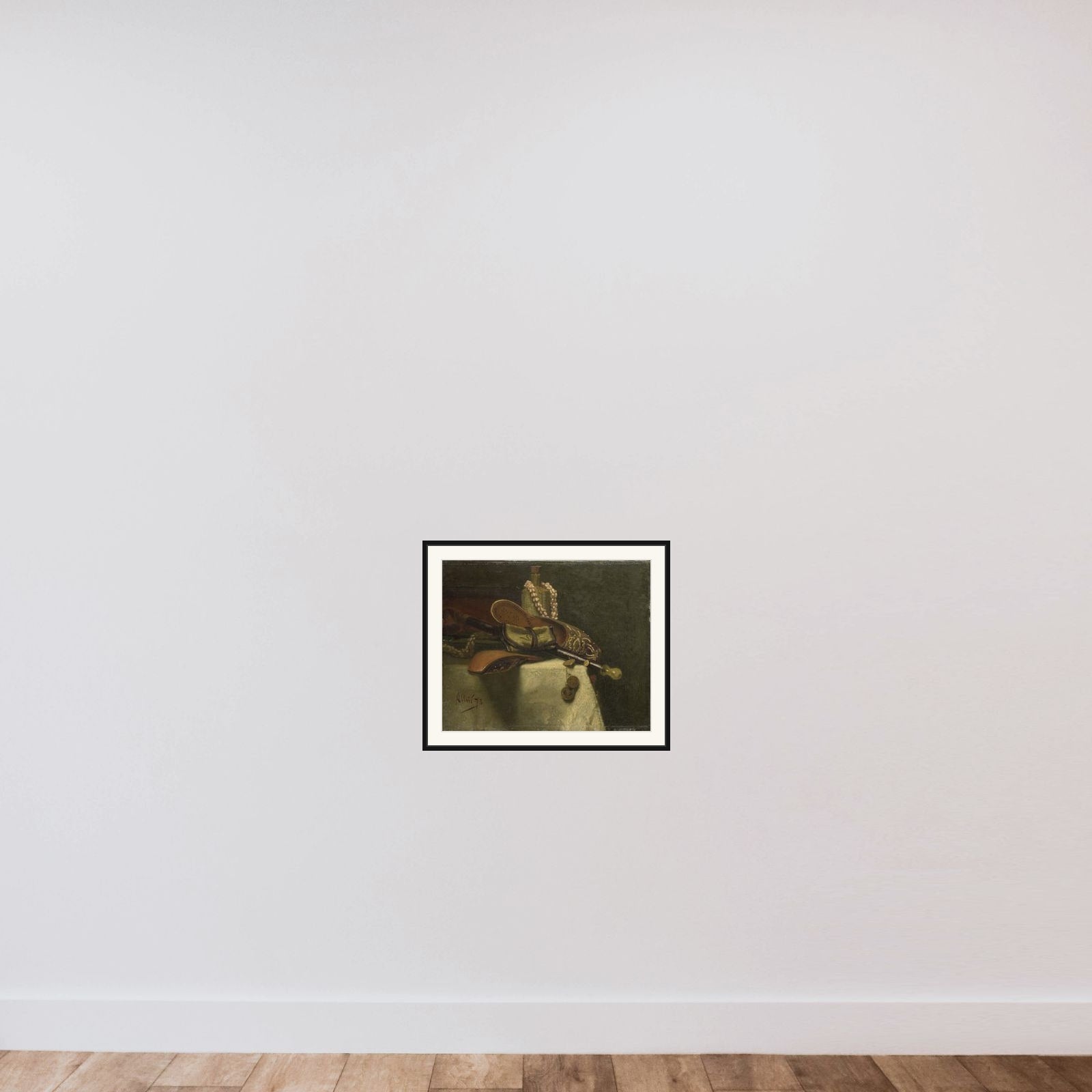 Still Life with Oriental Slippers framed — shown to scale
