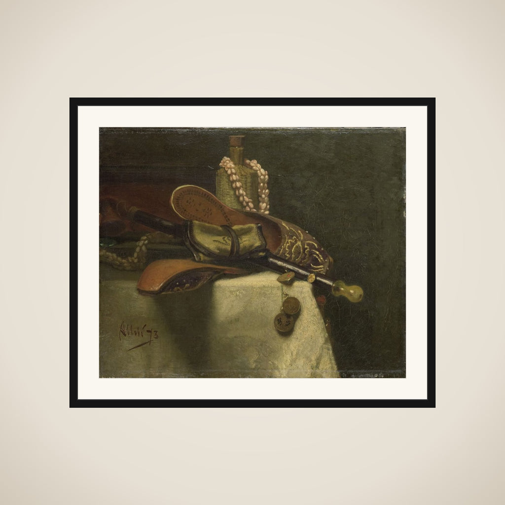 Still Life with Oriental Slippers framed