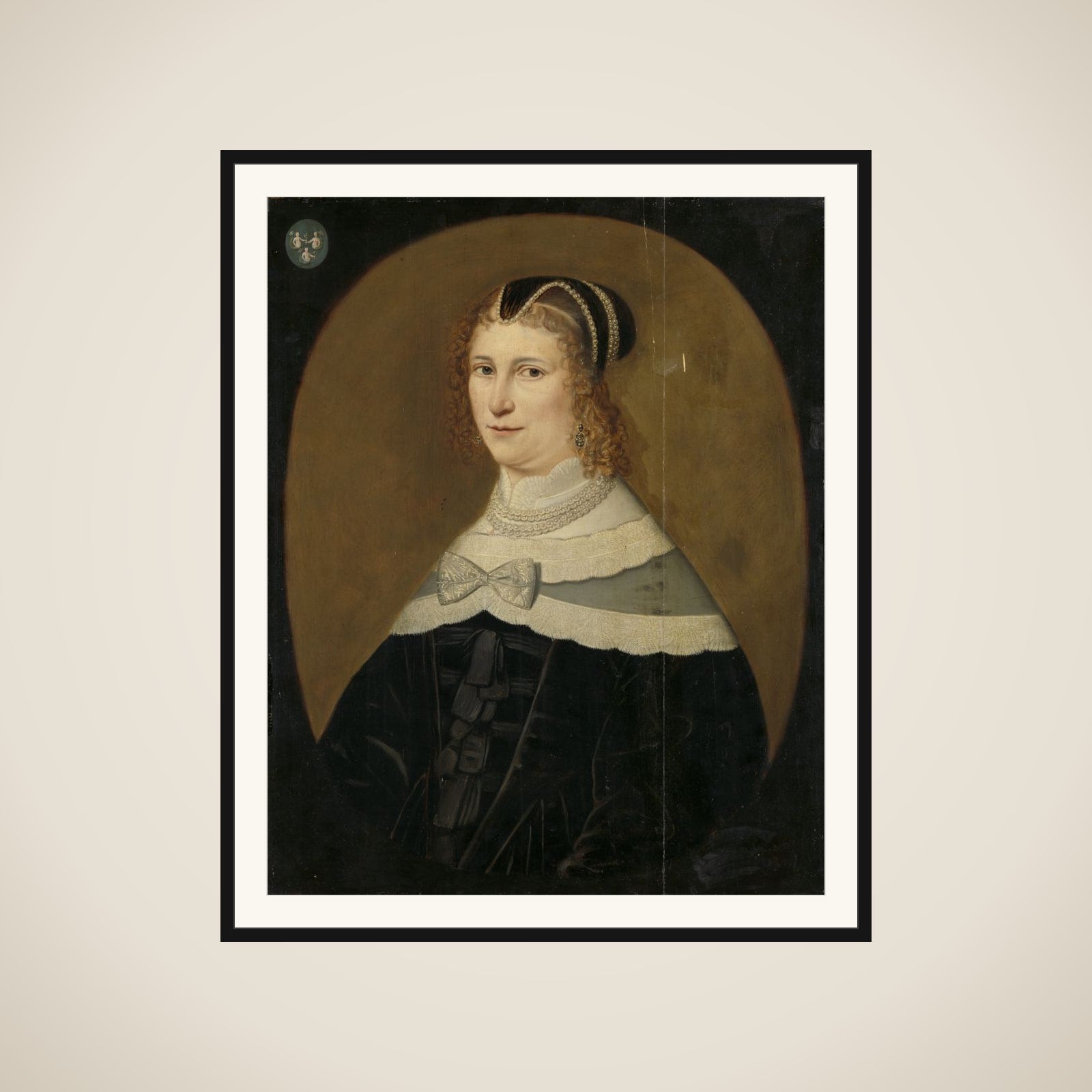 Portrait of a Woman, called Theodora de Visscher, Wife of Jacob Rijswijk framed
