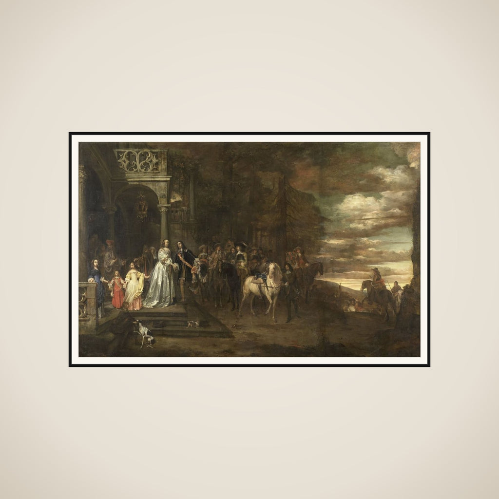 The Leavetaking of Captain Hendrik de Sandra (1619-1707), sent off by his Wife and Children framed