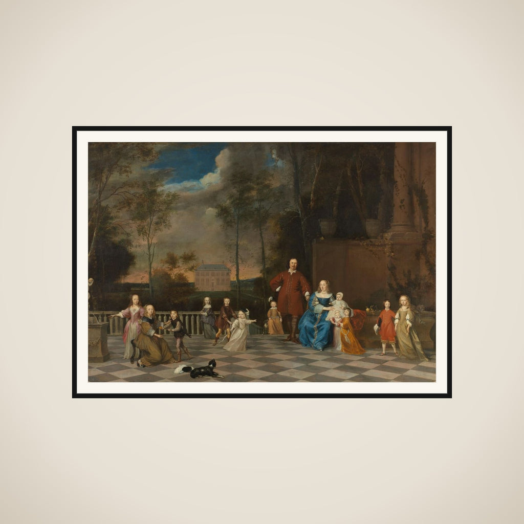 The Amsterdam Merchant Jeremias van Collen (1608-1676), with his Wife and their Twelve Children framed