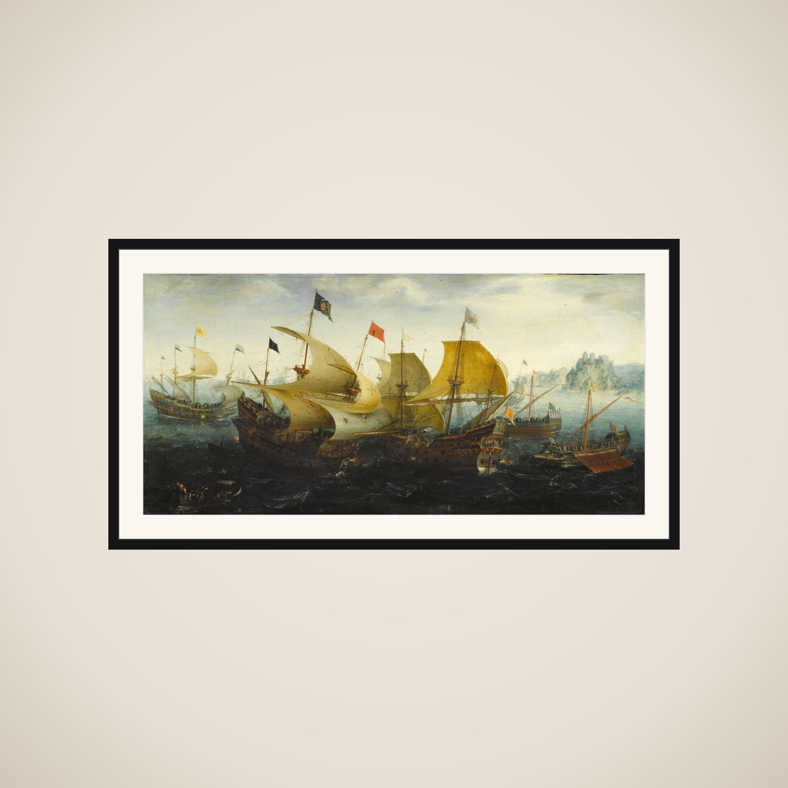 Incident from the Battle of the Spanish Armada framed