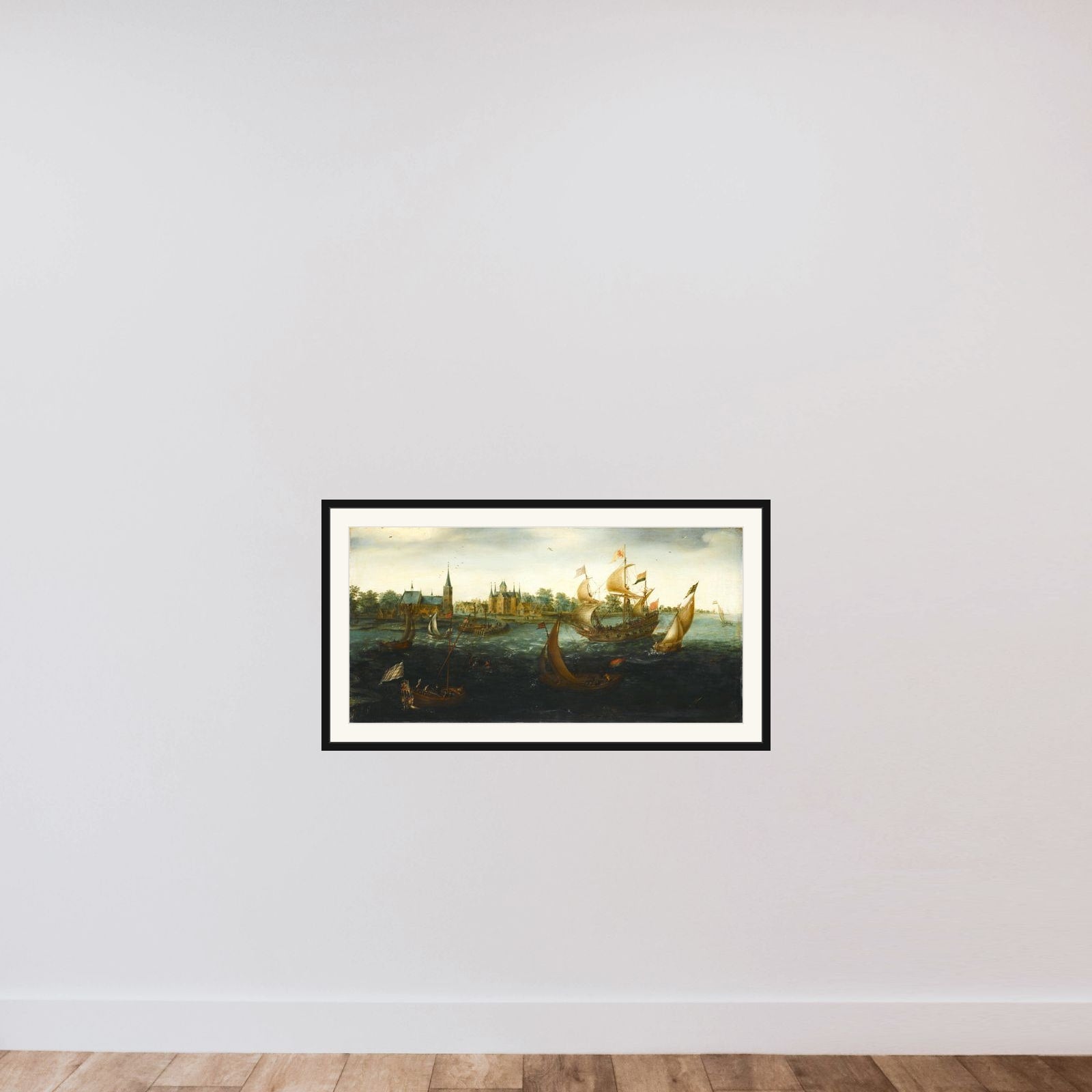 The 'Eendraght' off IJsselmonde, 1618 framed — shown to scale