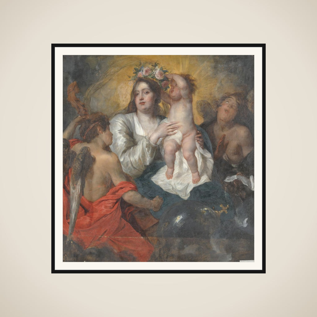 The Virgin Crowned by the Infant Christ framed