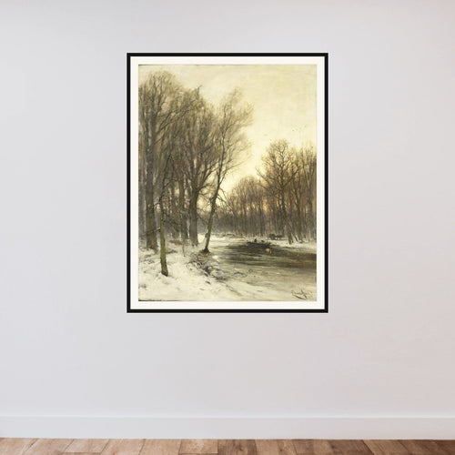 An Afternoon view of Snowy Woods framed — shown to scale
