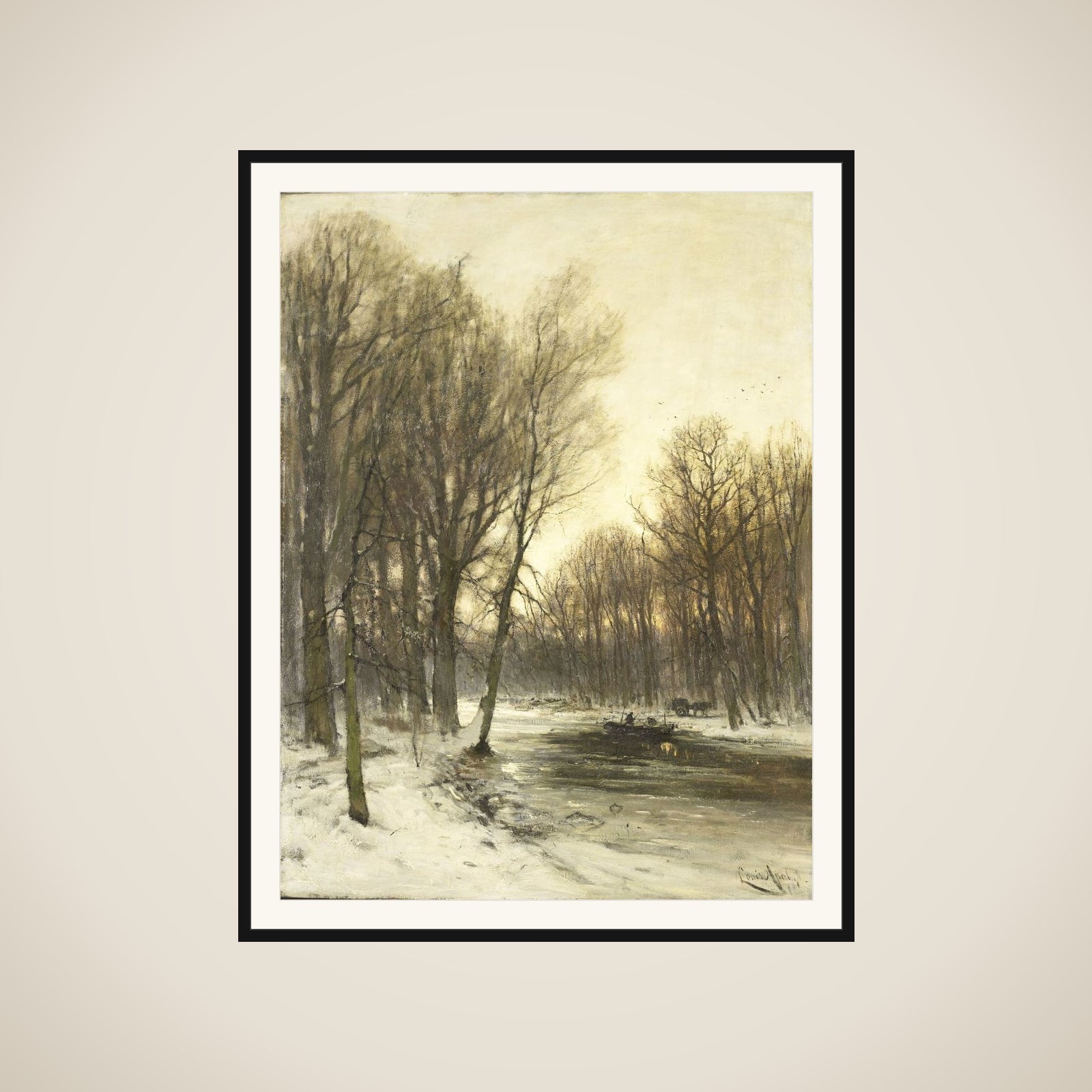 An Afternoon view of Snowy Woods framed