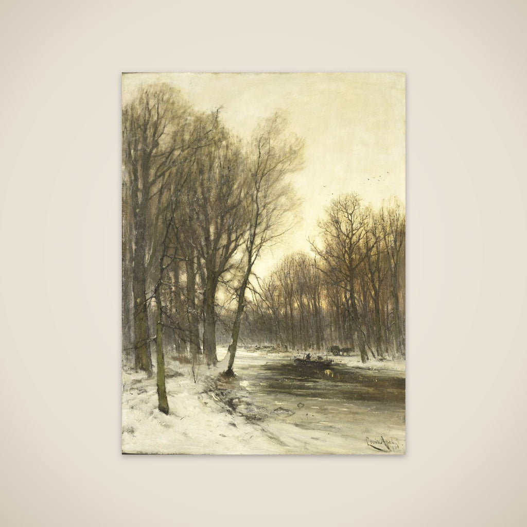 An Afternoon view of Snowy Woods unframed print