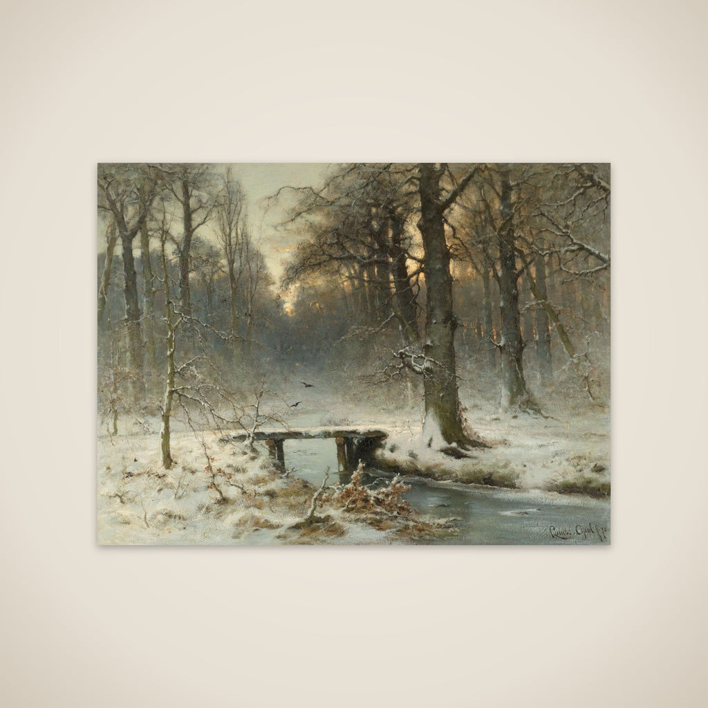 A January Evening in the Woods of The Hague unframed print
