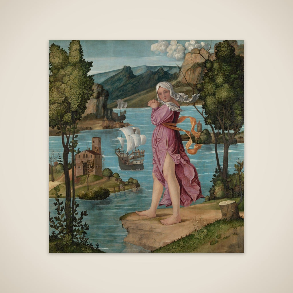 Woman Standing at Water's Edge unframed print