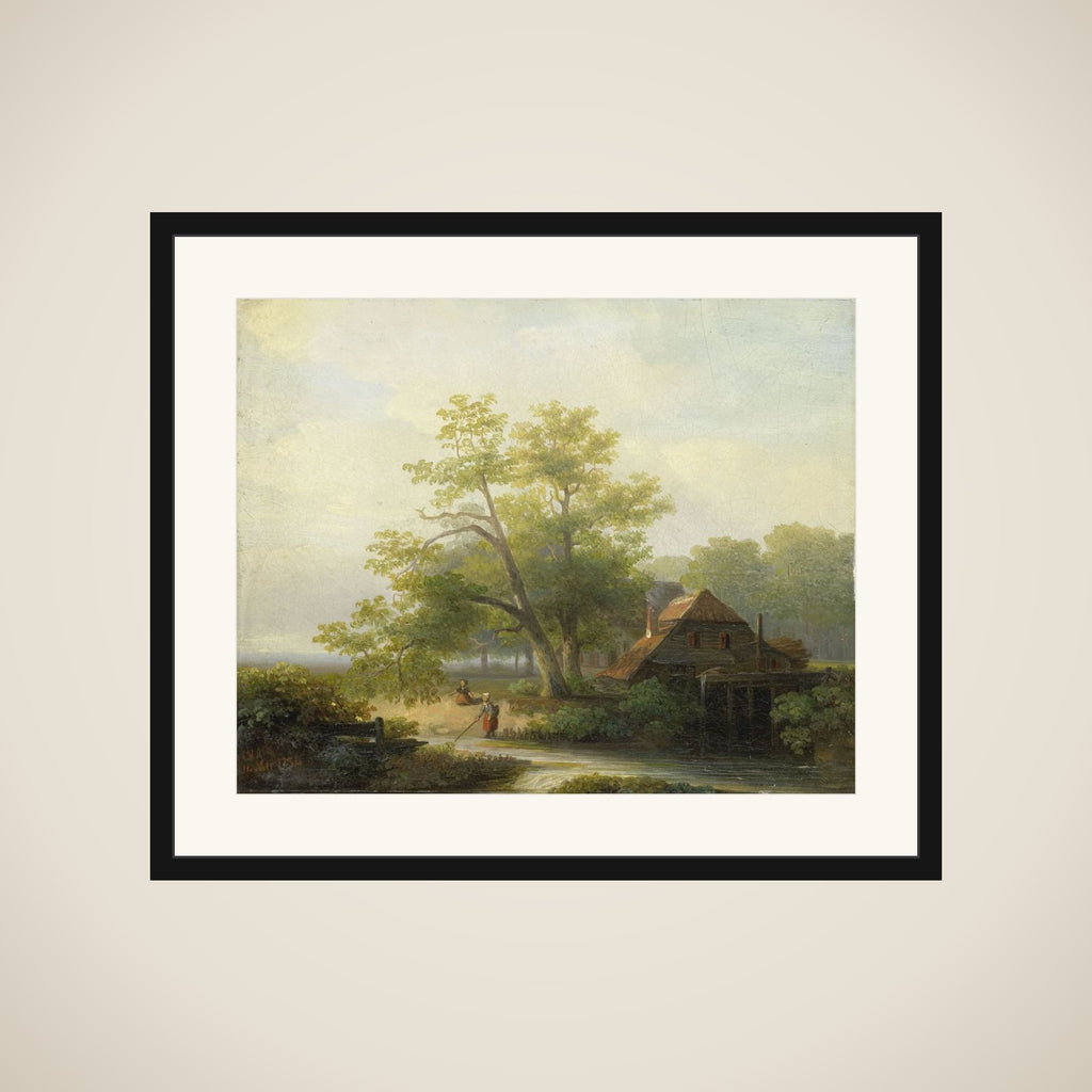 A Watermill in a Woody Landscape framed
