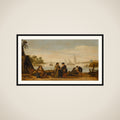 Riverlandscape with Women Fortune-Telling framed