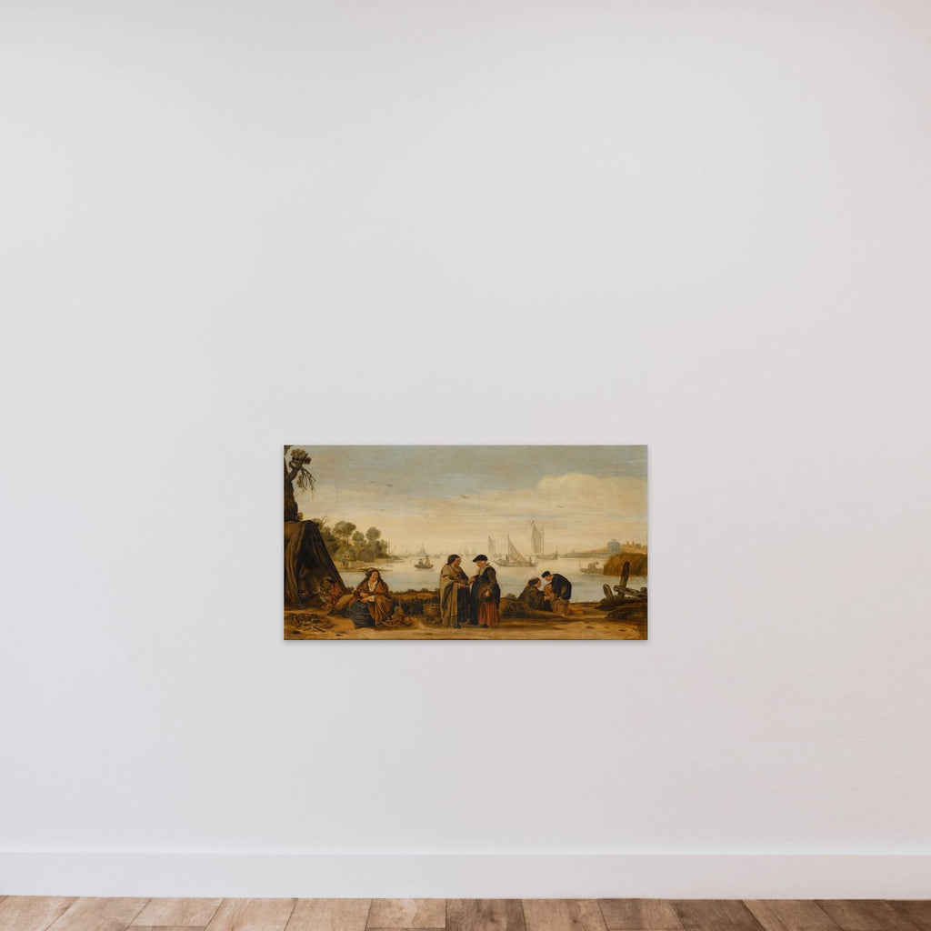 Riverlandscape with Women Fortune-Telling unframed — shown to scale
