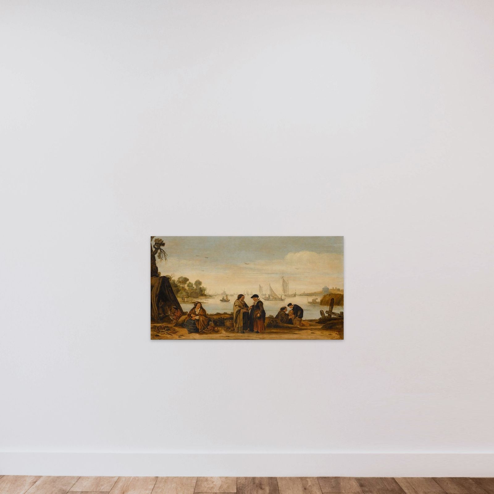 Riverlandscape with Women Fortune-Telling unframed — shown to scale