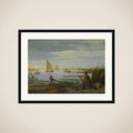 A Bird Hunter on a Riverbank framed