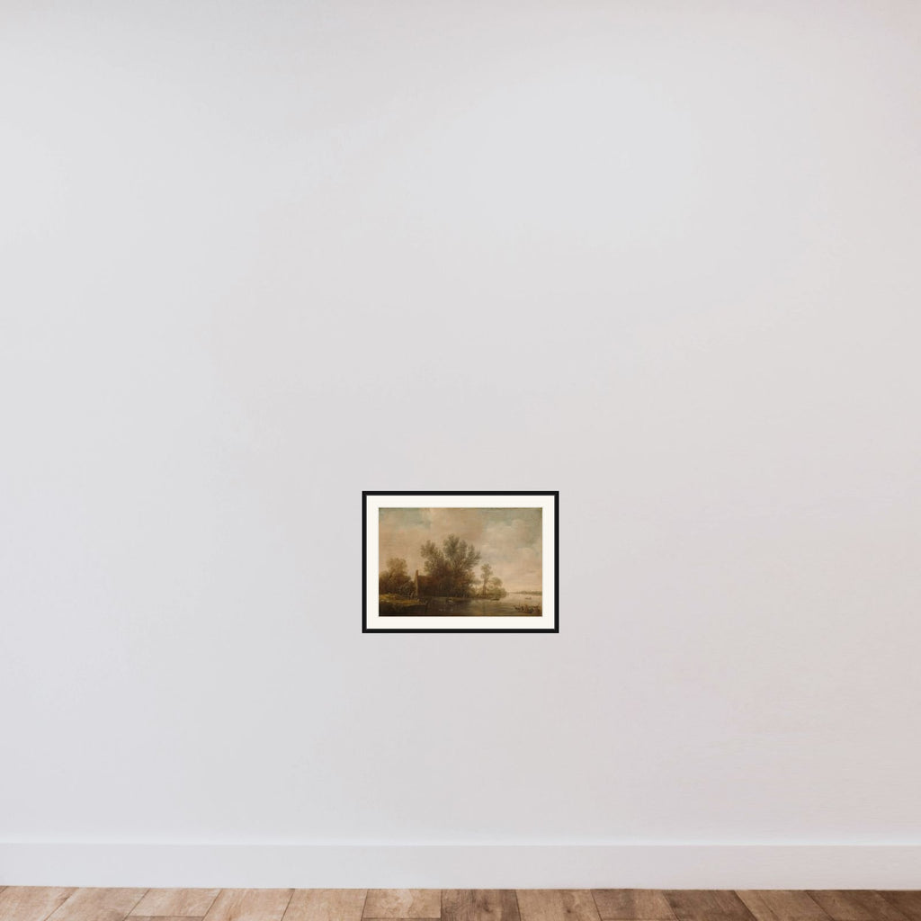 River Landscape framed — shown to scale