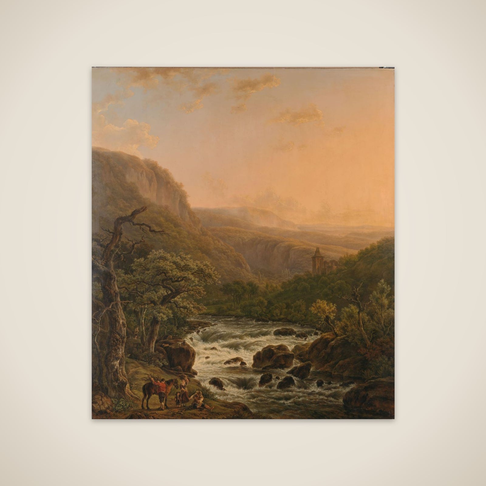 River in the Ardennes at Sunset unframed print