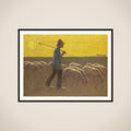 Shepherd with Sheep framed