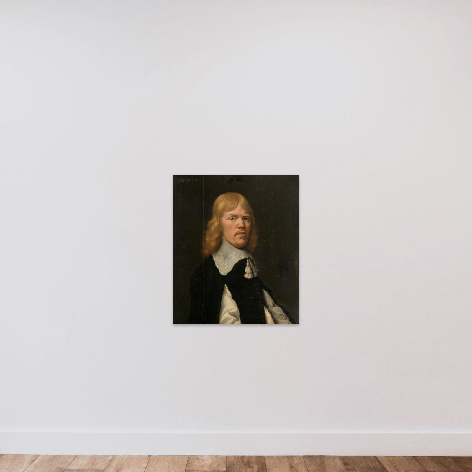 Portrait of a Man unframed — shown to scale