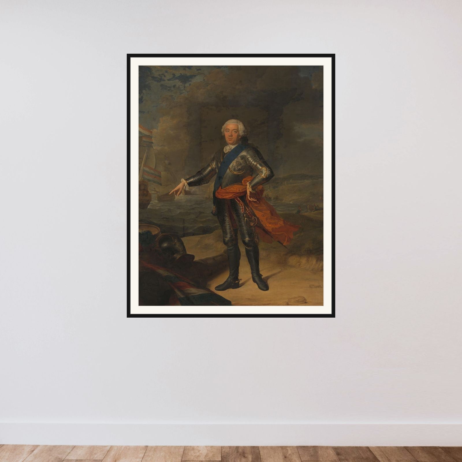 Willem IV (1711-1751), prince of Orange-Nassau framed — shown to scale