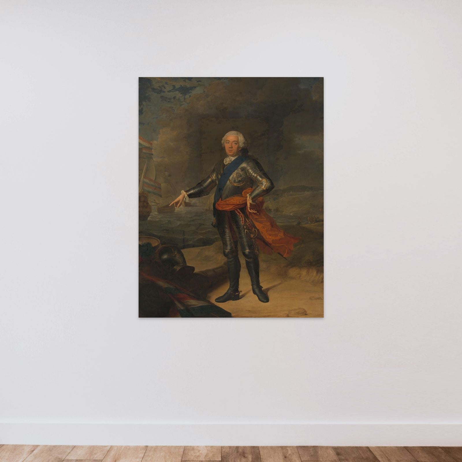 Willem IV (1711-1751), prince of Orange-Nassau unframed — shown to scale