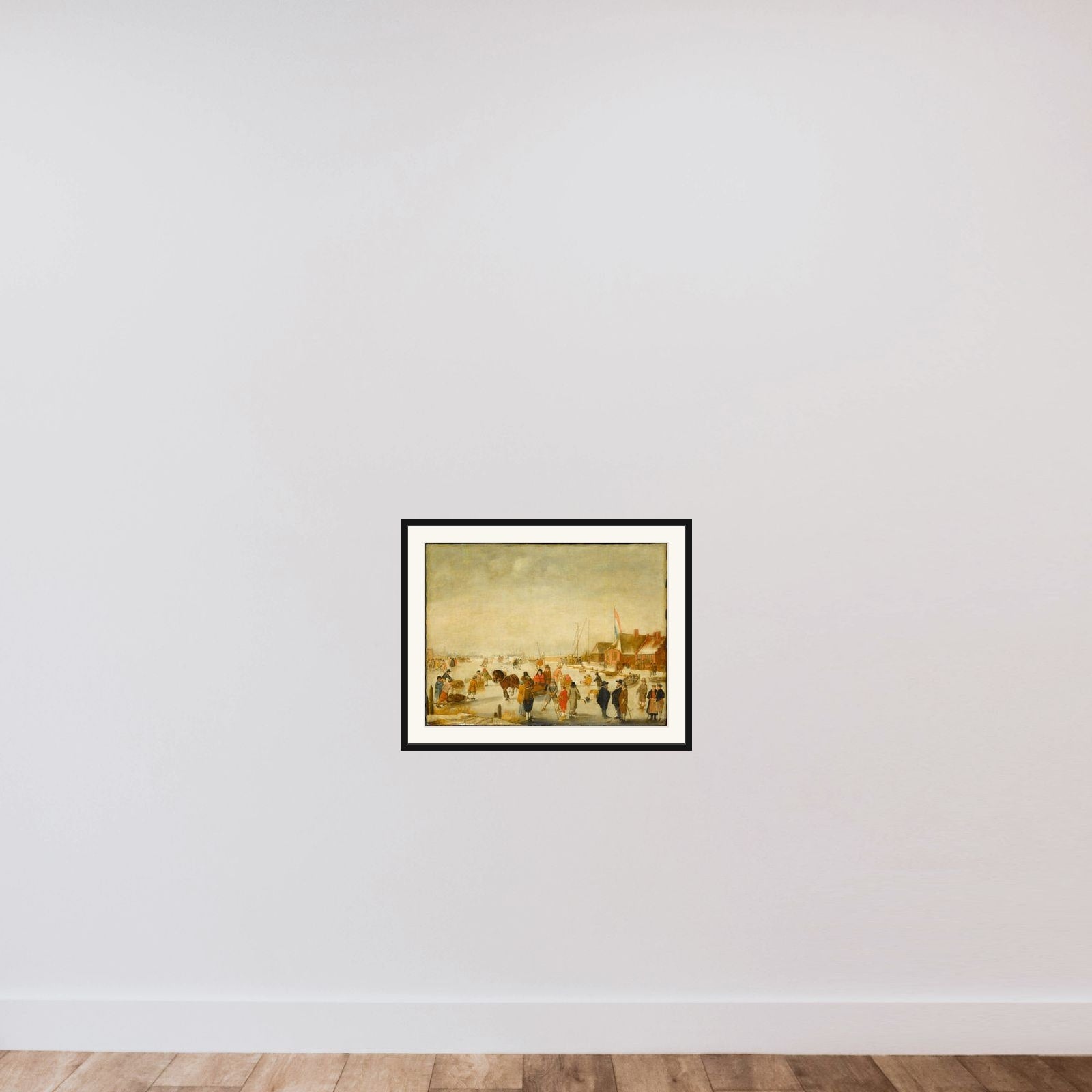 Enjoying the Ice framed — shown to scale