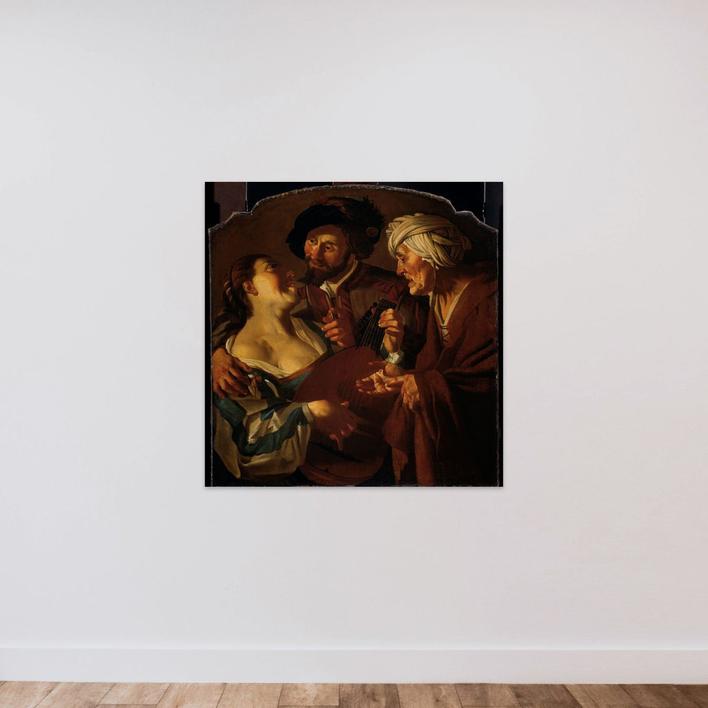 The Procuress unframed — shown to scale
