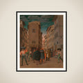 Florentine Street Scene with Twelve Figures (Sheltering the Traveler, one of the Seven Works of Mercy) framed