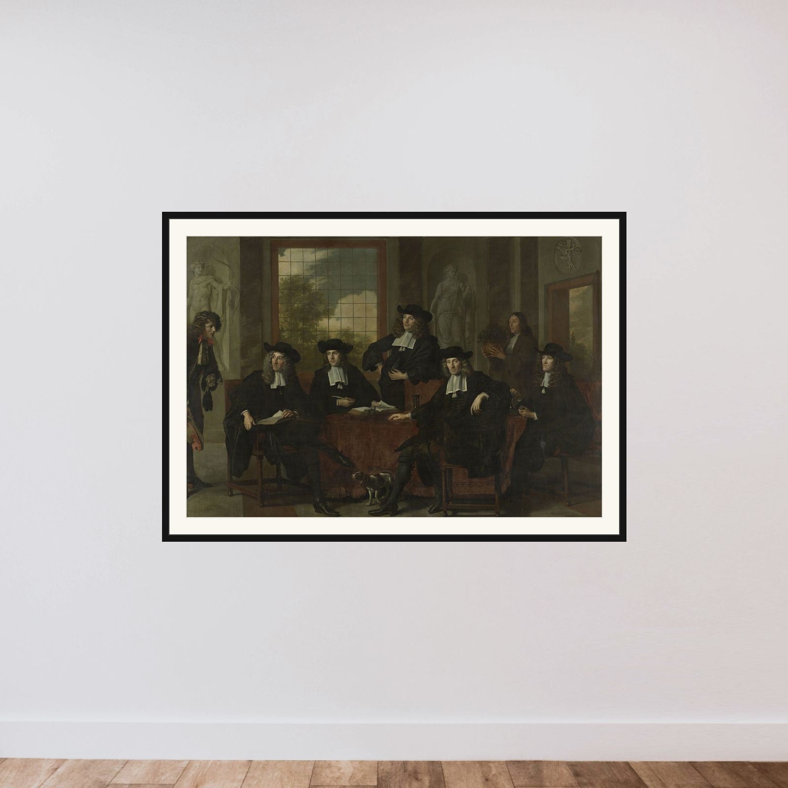The Superintendents of the Collegium Medicum in Amsterdam, 1683 framed — shown to scale