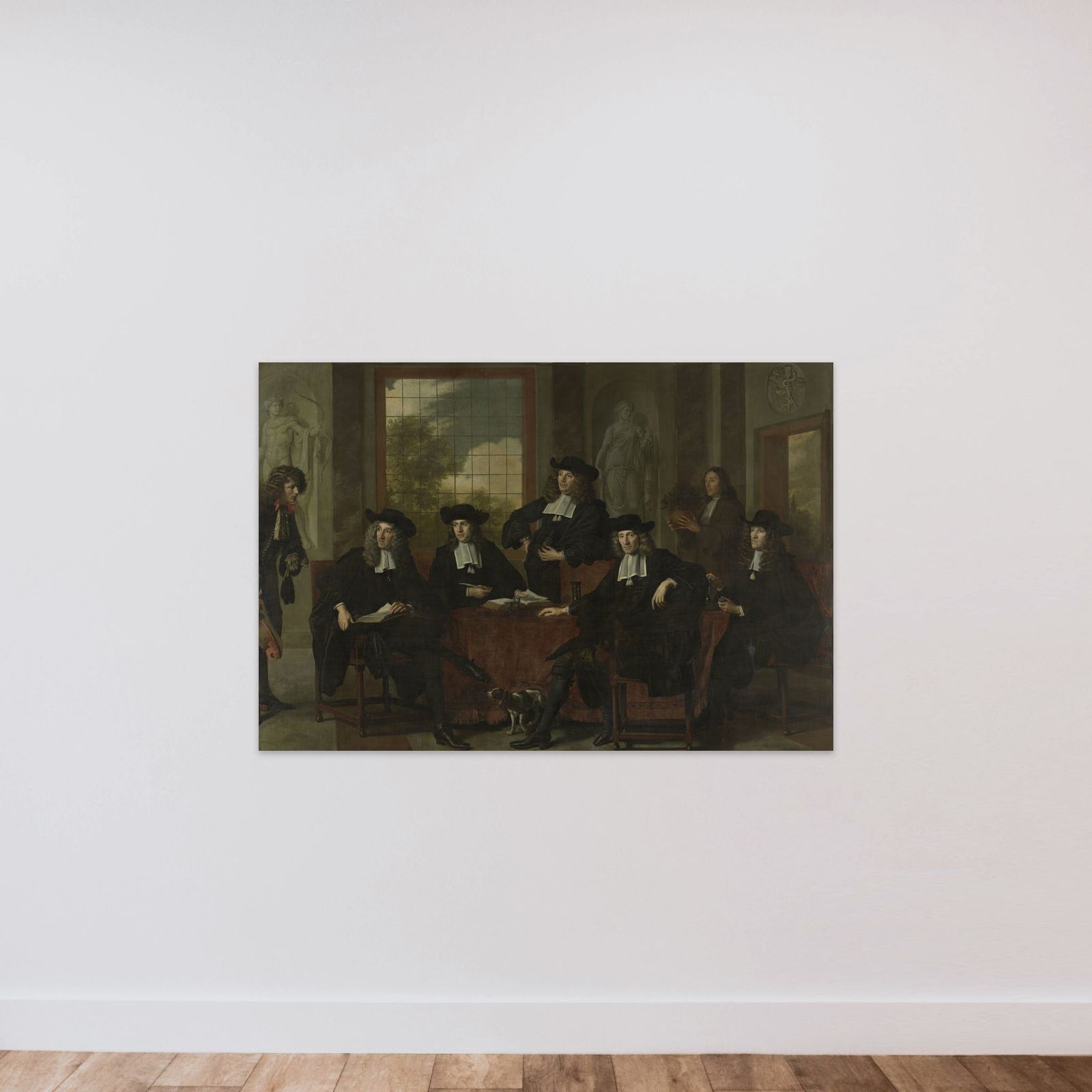 The Superintendents of the Collegium Medicum in Amsterdam, 1683 unframed — shown to scale
