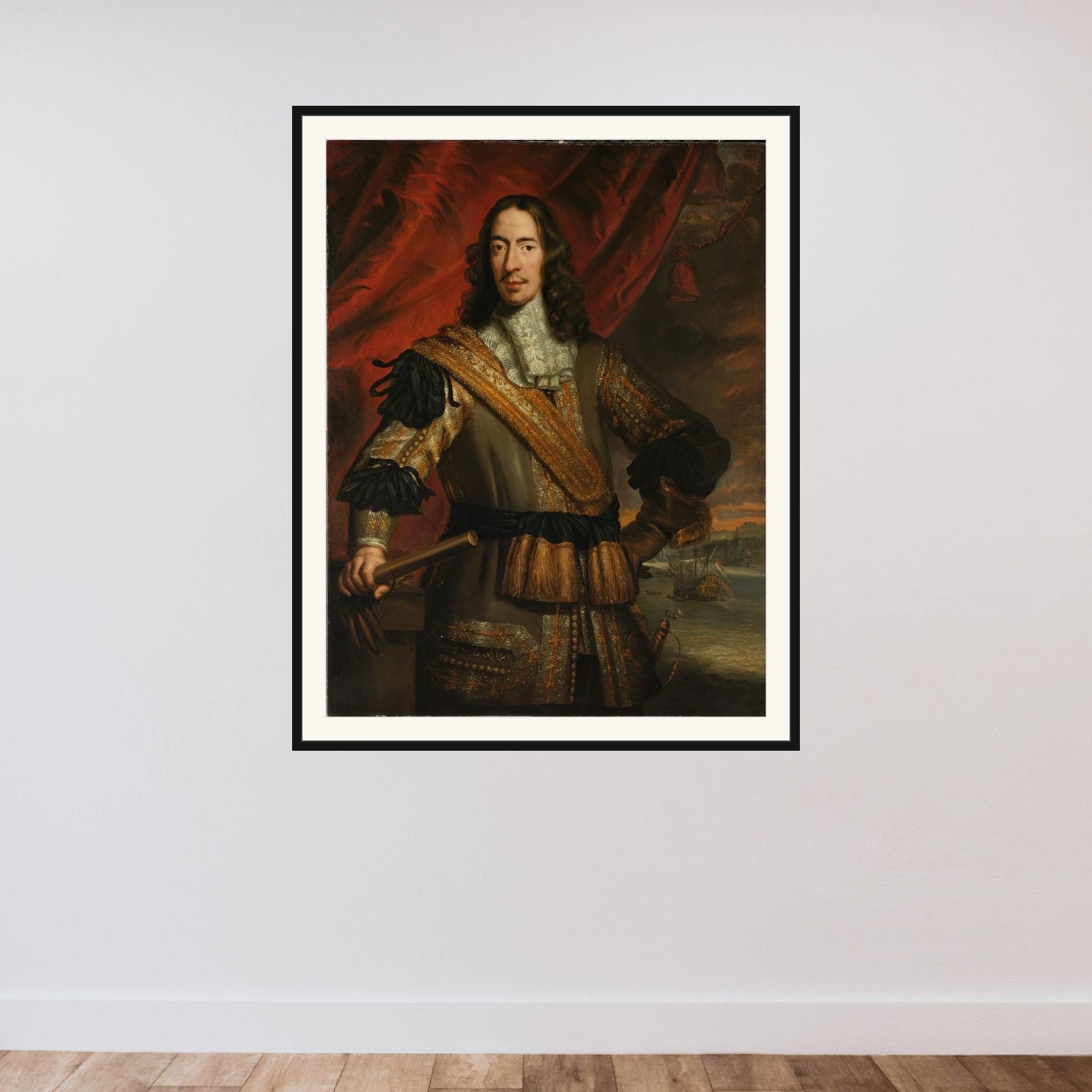 Cornelis de Witt (1623-1672), Burgomaster of Dordrecht and Lord Lieutenant of Putten framed — shown to scale